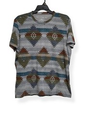 SUN + STONE Geometric Pattern Short Sleeve Tshirt, Men XL