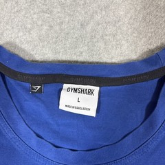 Gymshark Men’s Sz L Blue Power T-Shirt Cotton Blend Short Sleeve