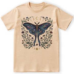 Celestial Luna Moth T-Shirt Galaxy Moon Phases Witchy Boho Nature Lover Gift