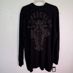 Affliction Thermal Shirt Mens 4X Dakota Hills Reversible Tee Live Fast Y2K NEW