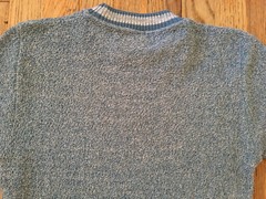 VTG 60s Ban Lon Textured Mod Shirt by Sears, Heathered Blue, Small, Atomic Age