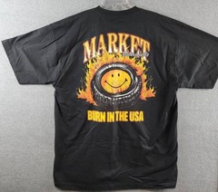 Market Studios Smiley Burnt Rubber Graphic Tee Men’s XL Pirate Black Pullover