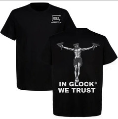 “In GLOCK We Trust” Glock 2 Sided Tactical T-Shirt Mens Black, Gift For Dad