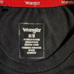 Wrangler Mens Long Sleeve Pocket T-Shirt Black Crew Neck Size M FUNITE F22