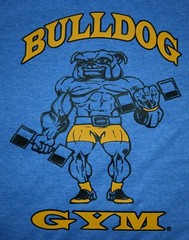 Bulldog Gym Muscle Workout Bodybuilding Royal / Vintage Gold T-Shirt NEW M L XL