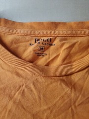 Vtg Polo Ralph Lauren Embroidered Logo T Shirt Apricot Pocket Short Sleeve Med