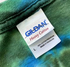 Vintage Tie Dye Mens Mens T-Shirt Large Green Blue Y2K Peace Hippie Festival
