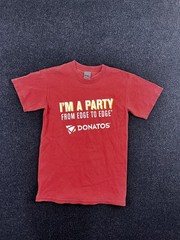Donatos Shirt Mens Small Graphic Pizza Party Slogan District Threads Tee