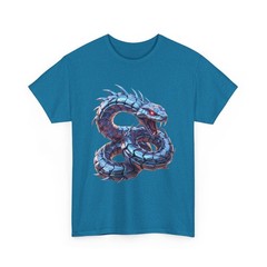 Blue Coiled Dragon Snake T-Shirt | Fantasy Snake Artwork Cool Gift For Men/Women