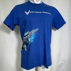 Air Force Reserve Jet Fighter Military Royal Blue T-Shirt Men’s LARGE