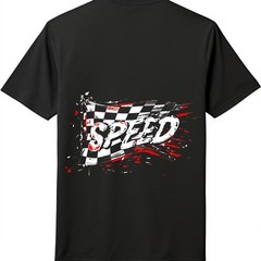 Speed Racing Checkered Flag T-Shirt, Vintage Motorsport & Race Fan Graphic Tee