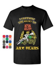 I Support the Right to Arm Bears 2nd Amendment T-Shirt Militia Mens Tee Shirt