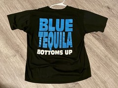 (original) Vintage Dirty Looks – BLUE TEQUILLA “bottoms up” XL T-Shirt (RARE!)