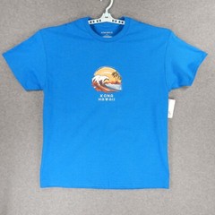 Kona Hawaii Mens TShirt XL Blue Big Island Wave Ocean Palm Trees Tropical Beach