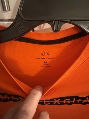 Armani Exchange Mens Slim Fit Logo Graphic T-Shirt Orange 8NZTCJ ZJH4Z Size M