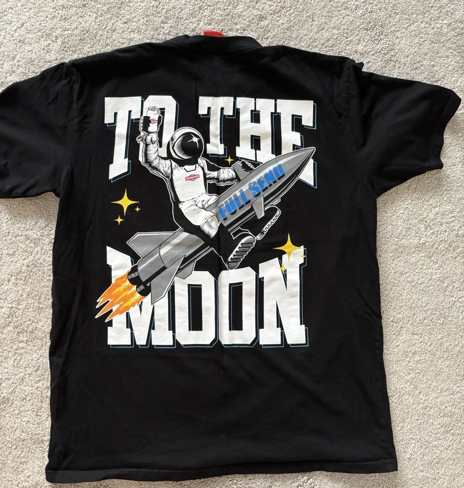 FULL SEND x Happy Dad Men’s XL Black Astronaut Crew Neck Short Sleeve T-Shirt