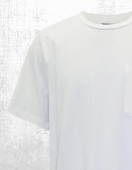 Men’s Seasalt Cotton Crew Neck Chest Pockets T-shirt White Salt Cyan Boxy Fit