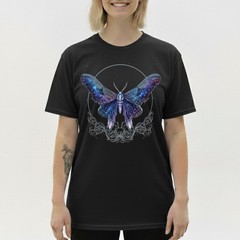 Galaxy Constellation Moth T-Shirt Celestial Butterfly Witchy Space Gift Tee