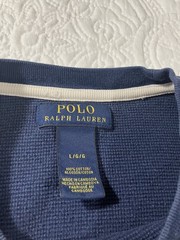 Polo Ralph Lauren Waffle Knit Thermal Long Sleeve Shirt Mens Large Navy Casual