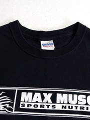 Vintage Max Muscle T-Shirt Mens Large Bodybuilding Gym Supplement Double-Sided
