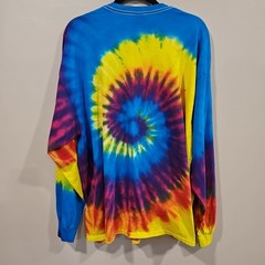 Tie Dye Long Sleeve Shirt 2XL Louisiana Festival Mardi Gras Rainbow Colorful