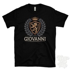GIOVANNI FANTASY COAT OF ARMS T-SHIRT novelty parody family name crest