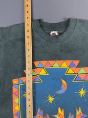 Rare Vintage 80s 1989 Arizona Coyote Art Black Faded FOTL Large Single Stitch T