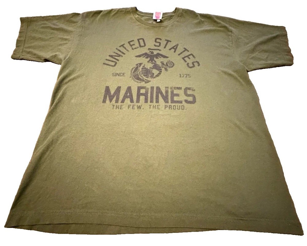 Bayside Men’s United States Marines The Few The Proud 100% Cotton Made In USA XL
