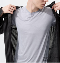 [3PCS] Uniqlo Mens AIRism Micro Mesh Light Gray Crew Neck T-Short XS