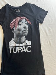 Tupac Shakur Graphic T Shirt Black S Small SWS 2Pac Rap Hip Hop Red Bandana Tee