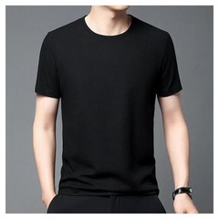 Men T-shirt New Summer Waffle Round Neck Short Sleeved T-shirt Men’s Short Sleev