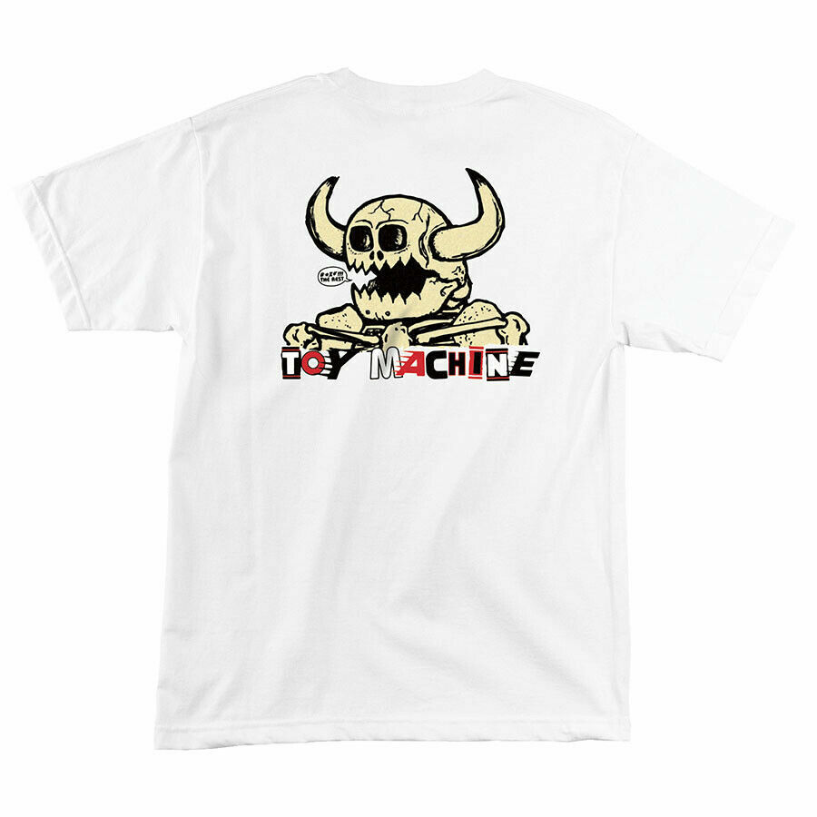 Independent Trucks X Toy Machine TOY MASH UP Skateboard T Shirt WHITE