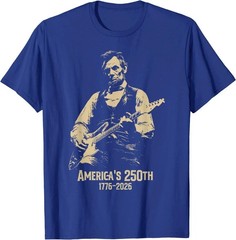 Abraham-Lincoln Playing Guitar 4th July 250th Anniversary T-Shirt