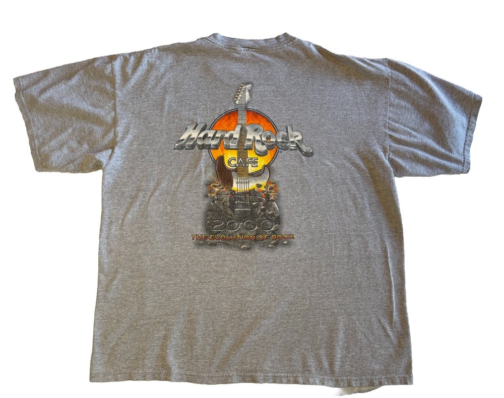 Vintage 2000 Hard Rock Cafe New York Guitar Flame T-Shirt Cotton Men’s Size XL