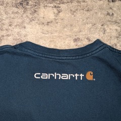 Carhartt Original Fit T Shirt Men’s L Tall Blue Front Logo Graphic Workwear Tee