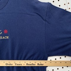 Vintage 90s Clearwater Beach Shirt Mens Large Blue Single Stitch Embroider 22×30
