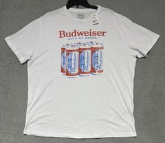 Budweiser Six Pack Beer Print T Shirt Mens Size XLT NEW