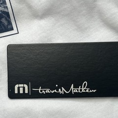 Travis Mathew Hawaiian Tee Mens Sz Medium, Logo, White, Short Sleeve NWT