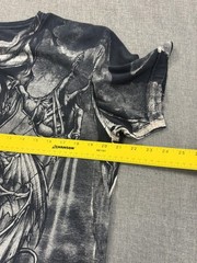 Y2K Affliction T-Shirt Puppet Master Mens All Over Print Graphic Tee Large Black