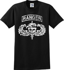 Army Ranger Skull and Knife Distressed Unisex T-Shirt (S-5X)