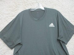 Adidas Shirt Large Adult Gray Athletic Stretch Logo Modern Fit Stretch Mens L