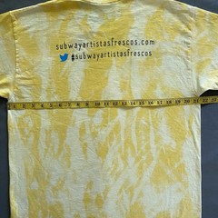 2010s Subway Artistas Frescos T Shirt Mens Large Yellow Acid Wash Promo Hispanic
