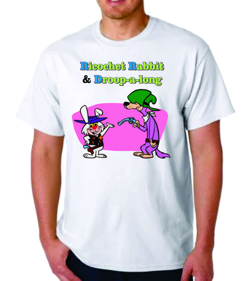 RICOCHET RABBIT & DROOP-A-LONG VERSION 2 CARTOON T-SHIRT HANNA BARBERA CEREAL