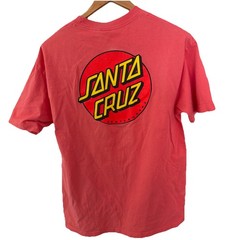Santa Cruz Tshirt Size Large Distressed Double Sided Big Logo On Back