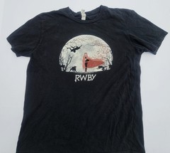 RWBY Shirt Mens Large Black Anime Rooster Teeth Ruby Rose Grimm Graphic Tee