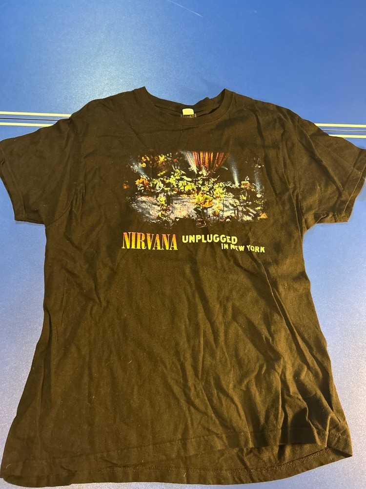 Nirvana Kurt Cobain MtV Unplugged Set men’s tshirt in black Size L Large