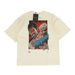 RING x BOXRAW Pacquiao Oversized T-Shirt Men Medium Beige Crewneck Boxing
