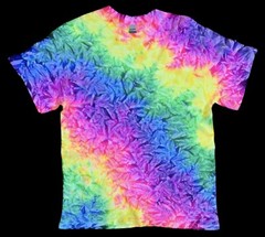 *New* 3XL & 4XL Handmade Tie Dye, Rainbow Waves Cruncht Crinkle, Crew or V-Neck