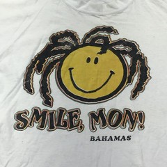 Dorsett Tee’s Shirt Mens 2XL White Smile Mon Bahamas Smiley Face Tee Graphic