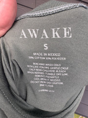 AWAKE Unisex Small Green 50/50 Cotton Polyester Blend Crewneck